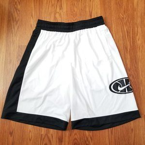Nike Men’s Dri-Fit Loose Pockets Basketball Shorts White Black CV4895-100 Large